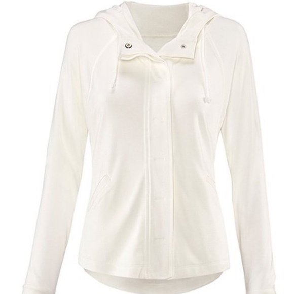Cabi Soho Hoodie White Stretch - Picture 1 of 6